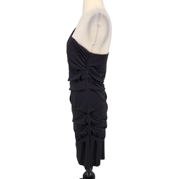 City Triangles One-Shoulder Embellished Stretch Bodycon Black Cocktail Dress - Picture 3 of 7